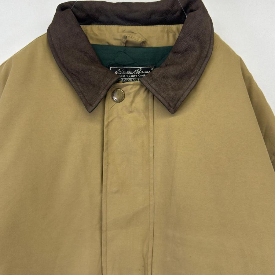 古着 エディー・バウアー Eddie Bauer ジャケット フルジップ 襟レザー