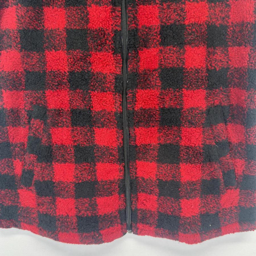 古着 ウールリッチ Woolrich フリース ベスト フルジップ チェック柄 