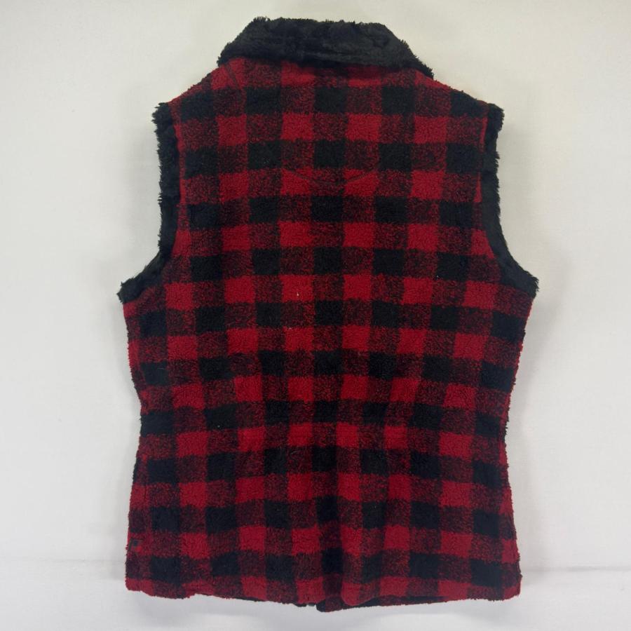 古着 ウールリッチ Woolrich フリース ベスト フルジップ チェック柄 