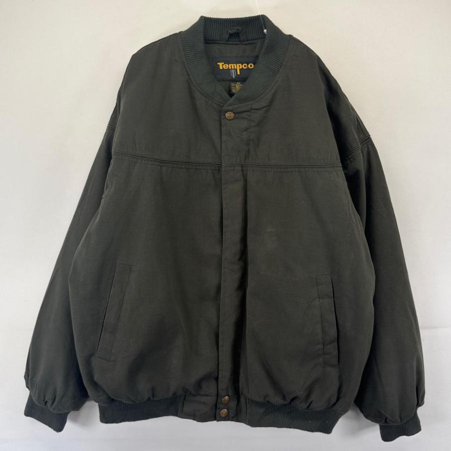 古着 テンプコ Tempco ジャケット フルジップ カップショルダー ダービー風ジャケット 大きいサイズ ブルゾン 2XL  グリーン系 メンズ 古着 テンプコ Tempco ジャケット フルジップ カップショルダー