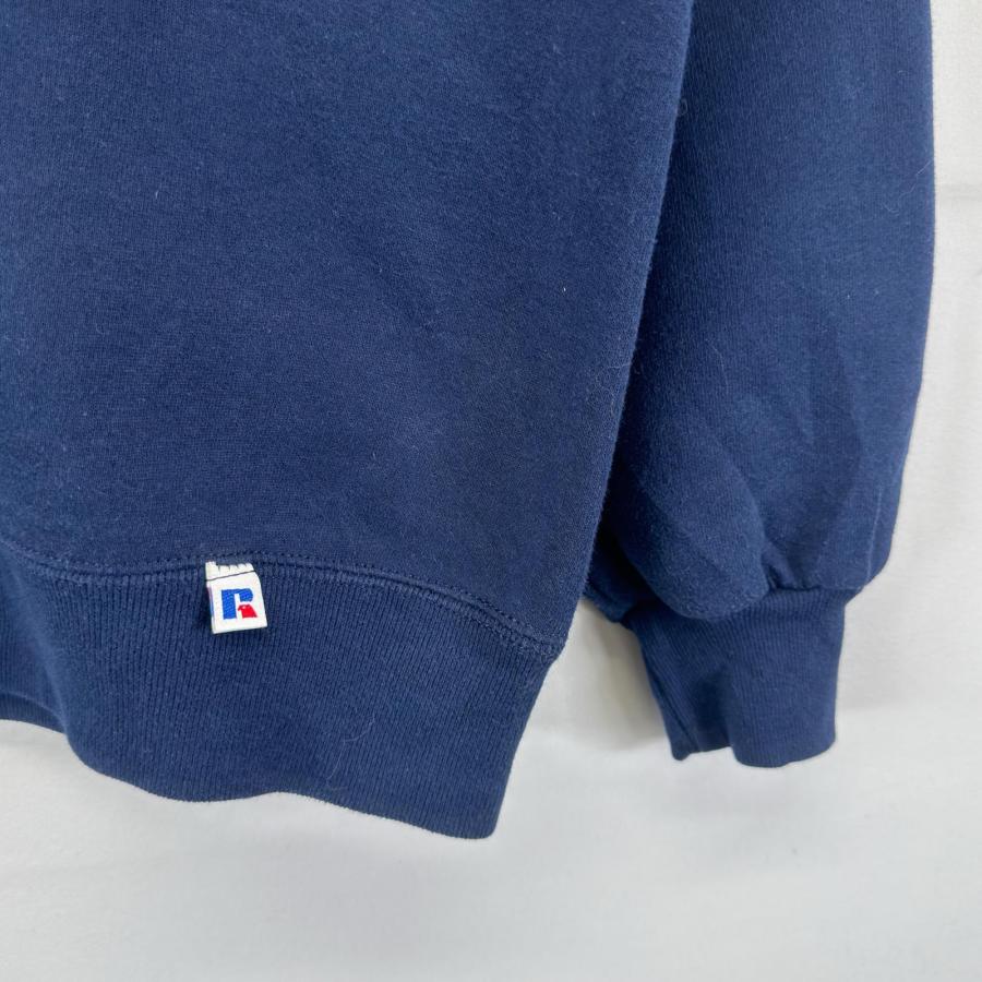 古着 90's/90年代 ラッセル  USA製 スウェット トレーナー Vガゼット クルーネック 大きいサイズ 2XL  ネイビー系 無地 メンズ 古着 90's/90年代 ラッセル USA製 スウェット トレーナー Vガゼット