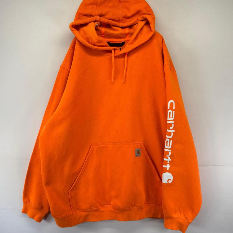 Carhartt（カーハート） 古着 パーカー プルオーバー 袖ロゴ プリント 