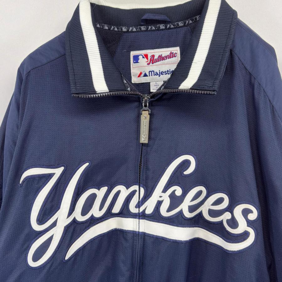古着 マジェスティック MAJESTIC ナイロンジャケット ヤンキース ロゴ