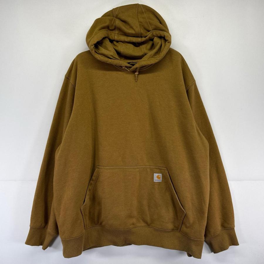 carhartt 2XLサイズ　カーハート　ブラウンパーカー　ビッグサイズ Carhartt（カーハート） 古着 パーカー ワンポイントロゴ プルオーバー