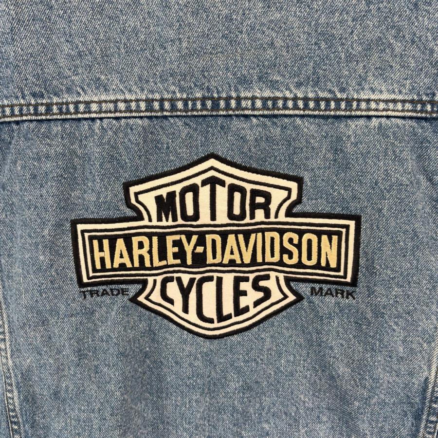 古着 ハーレーダビッドソン HARLEY DAVIDSON デニム ベスト バイカー