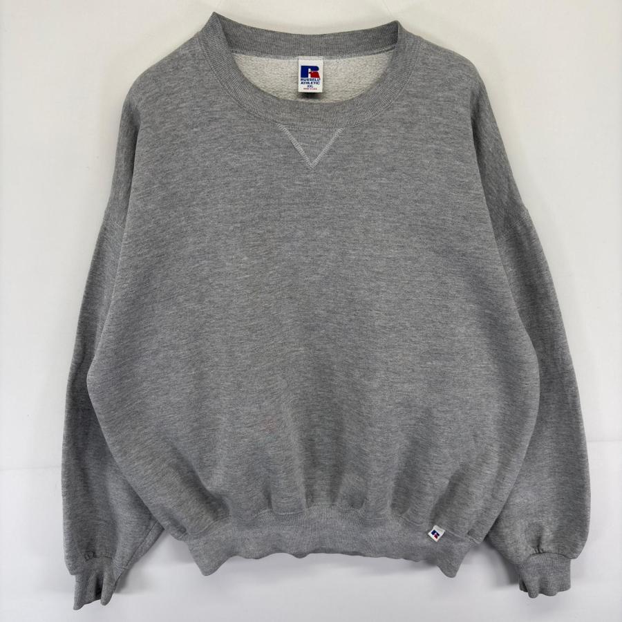 古着 90's/90年代 ラッセル Russell USA製 スウェット プルオーバー クルーネック トレーナー Vガゼット 2XL  グレー系 無地 メンズ 古着 90's/90年代 ラッセル Russell USA製 スウェット プルオーバー