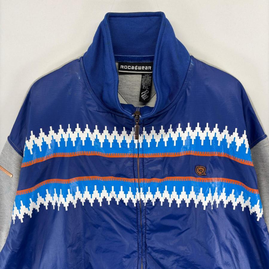 古着 ロカウェア Roca Wear ジャケット フルジップ 切り替え 大きい