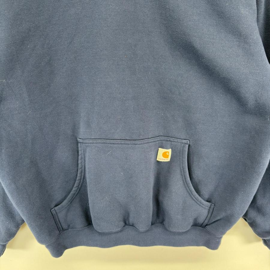 古着 カーハート Carhartt パーカー ワンポイントロゴ 裏地メッシュ プルオーバー  大きいサイズ  ネイビー系 メンズ Carhartt（カーハート） 古着 パーカー ワンポイントロゴ 裏地メッシュ