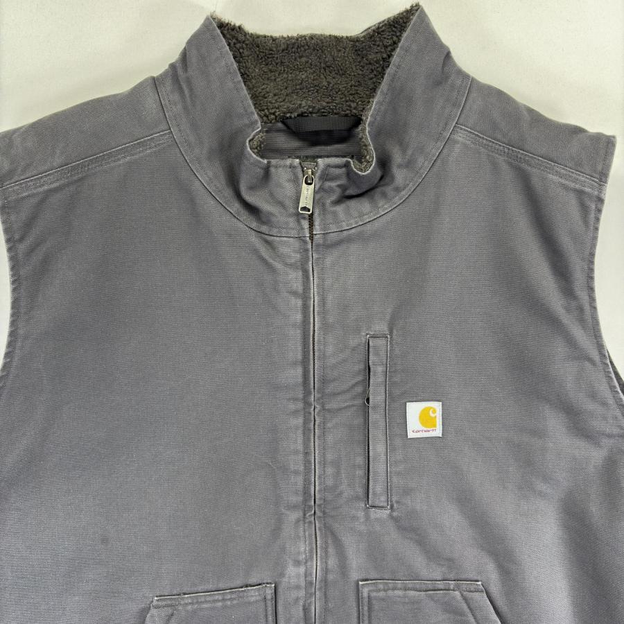 古着 Carhartt ボア ダック ベスト グレー 古着 Carhartt ボア ダック