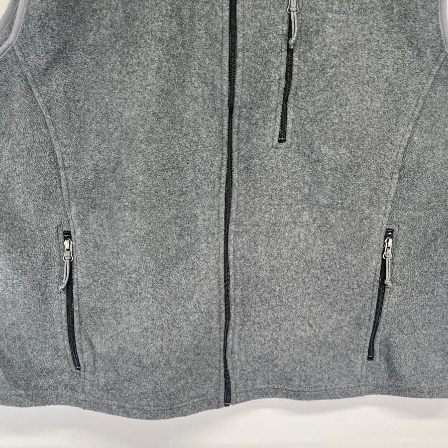 エルエルビーン フリース ベスト 刺繍ロゴ ワンポイント ダークグレー 黒 XL エル・エル・ビーン・セーター・フリース・ベスト 米国フィット