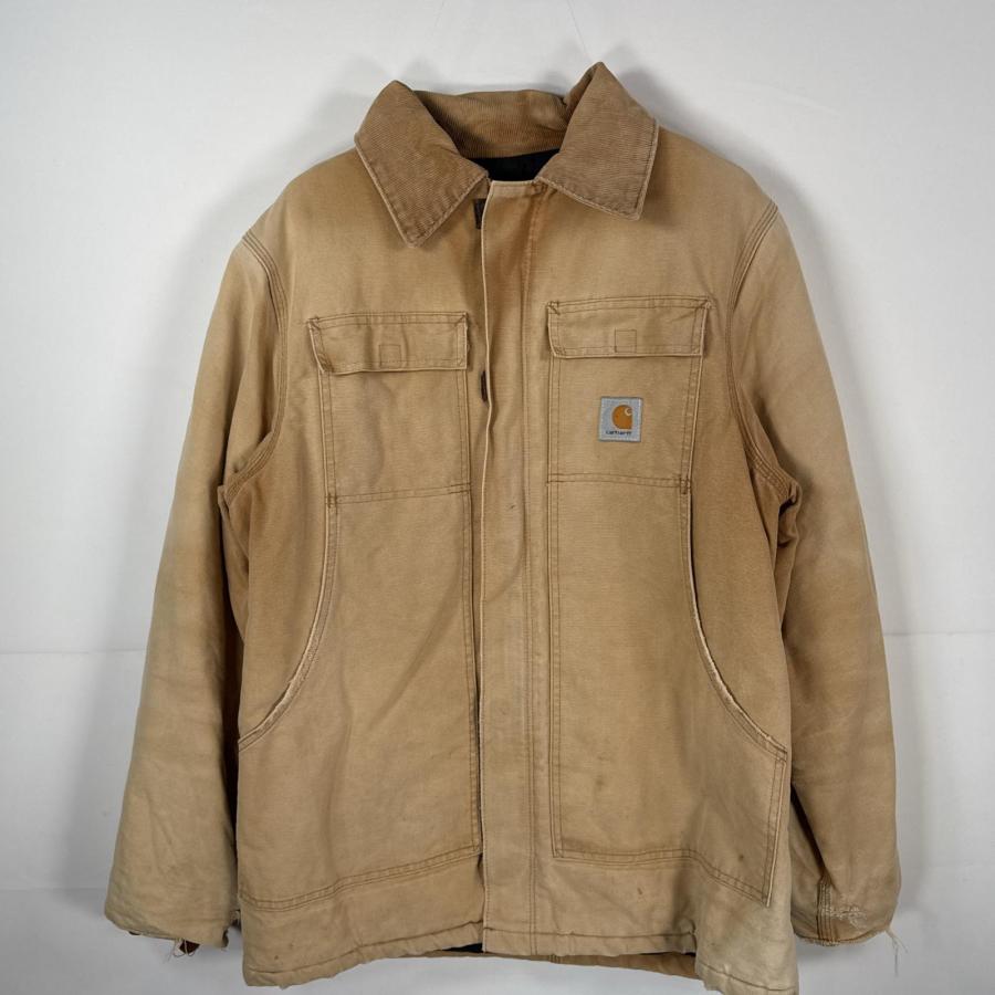 古着 カーハート Carhartt ダック ワークジャケット トラディショナルジャケット キルティングライナー  ベージュ メンズ Carhartt（カーハート） 古着 ダック ワークジャケット