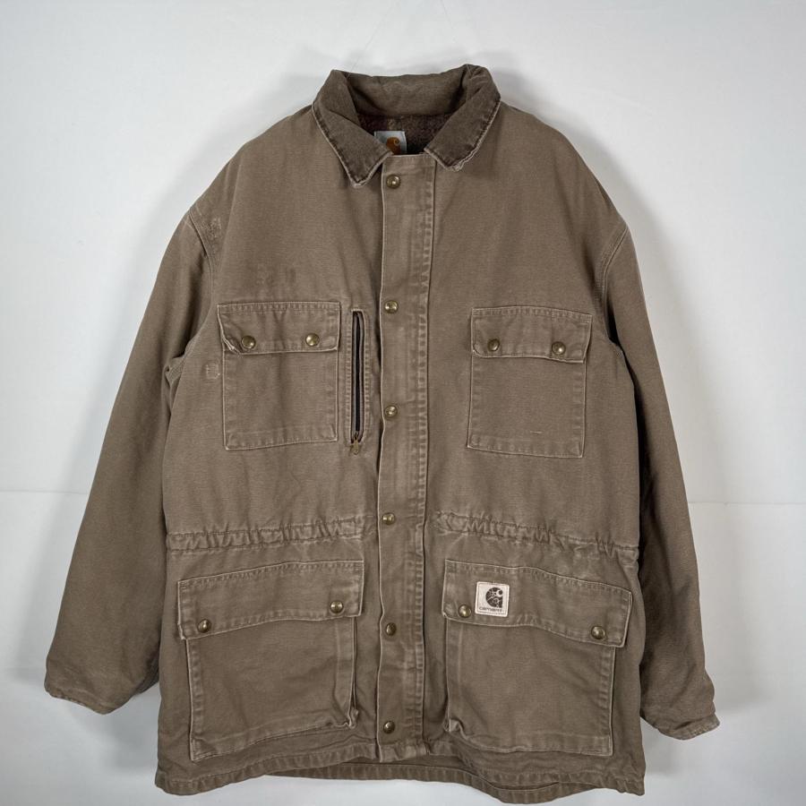 古着 カーハート Carhartt ダック ワークジャケット 裏地ブランケットライナー オーバーサイズ  ブラウン メンズ Carhartt（カーハート） 古着 ダック ワークジャケット 裏地