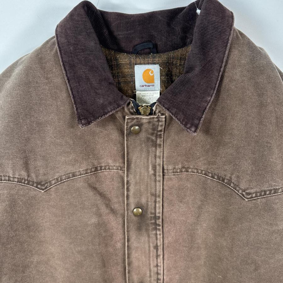 Carhartt（カーハート）サンタフェジャケット/カーキ/US古着/フェード Carhartt（カーハート） USA古着 ダック ワークジャケット オーバー