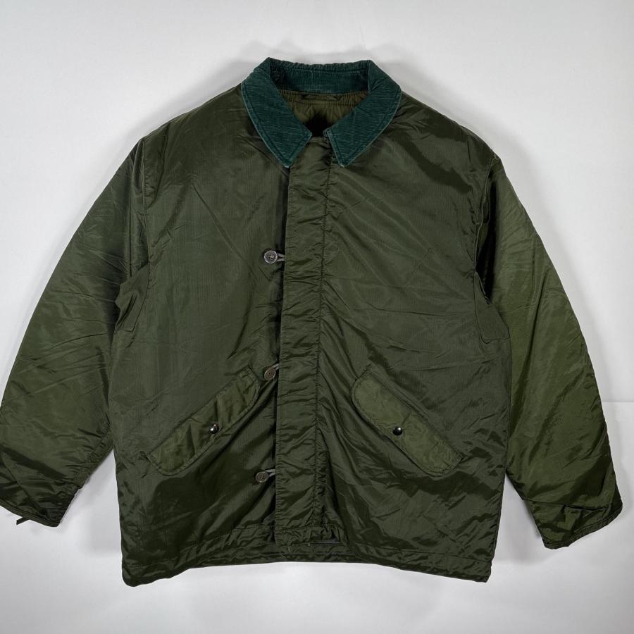 USA古着 ナイロンデッキジャケット 米軍 海軍 U.S.NAVY 襟コーデュロイ
