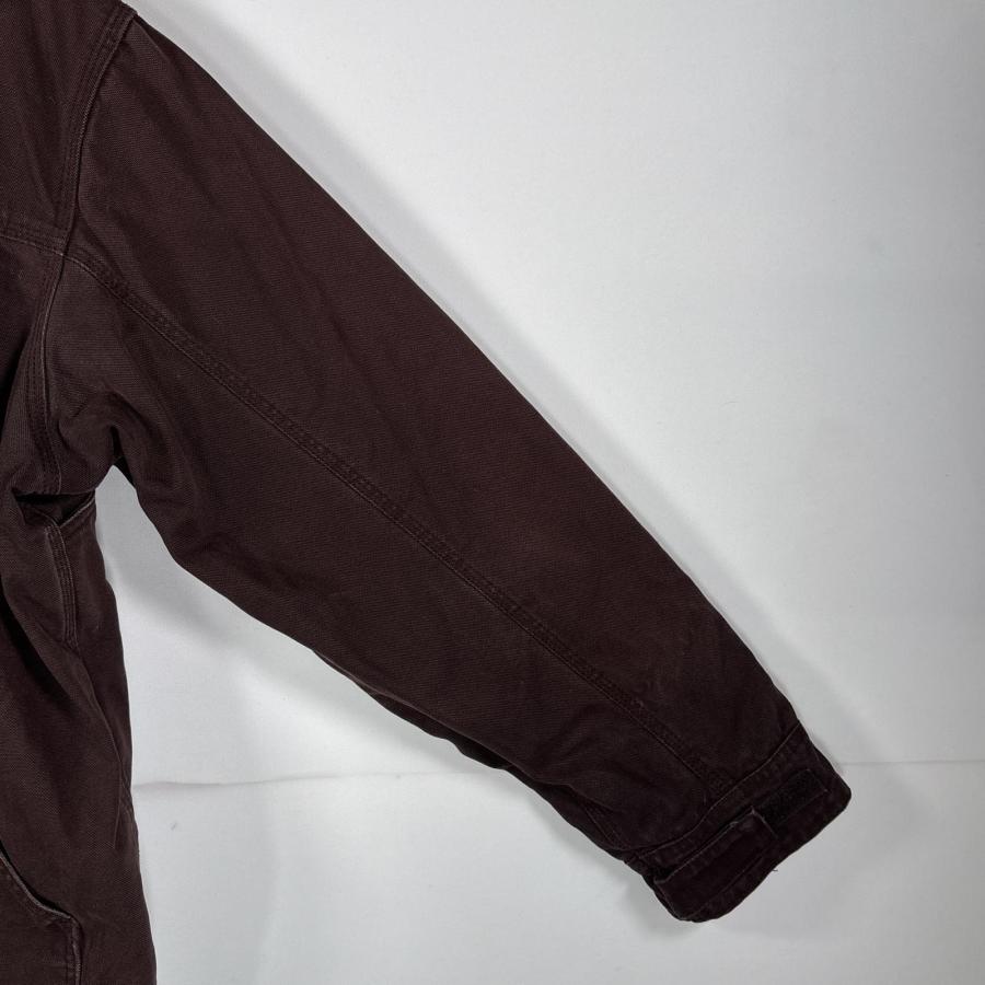 USA古着 BERNE ダック ワークジャケット 中綿入り 裏地チェック柄 XL