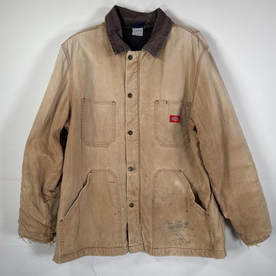 90sワーク系★ ディッキーズ Dickies カバーオール ダックジャケット Dickies（ディッキーズ） USA古着 ダック ワークジャケット