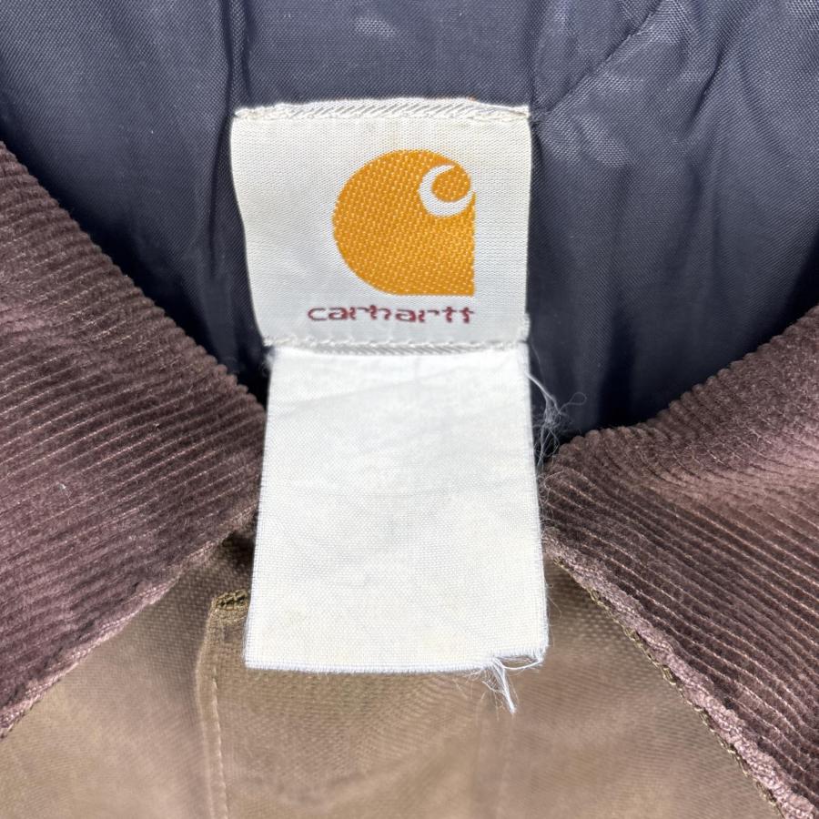 古着 カーハート Carhartt ナイロンダックジャケット フルジップ 中綿 カバーオール 大きいサイズ ワーク ワンポイントロゴ  ブラウン系 メンズ Carhartt（カーハート） 古着 ナイロンダックジャケット フルジップ