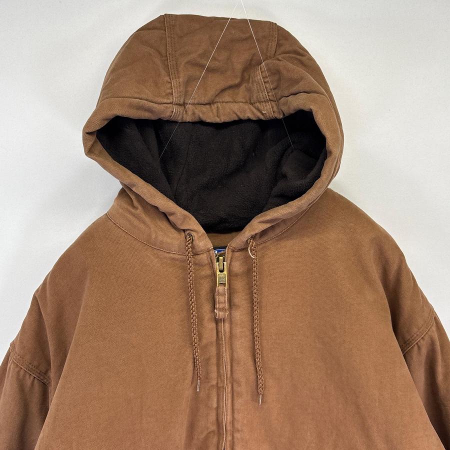 人気のダック　POLAR KING アクティブワークジャケット L 黒　US古着 古着 POLAR KING By KEY ワークジャケット ダック フルジップ パーカー