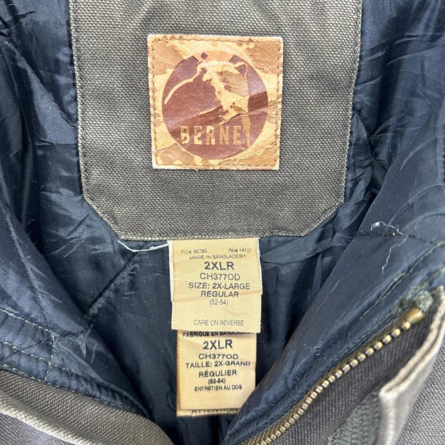 古着 BERNE ワークジャケット ダック地 フルジップ カバーオール 中綿