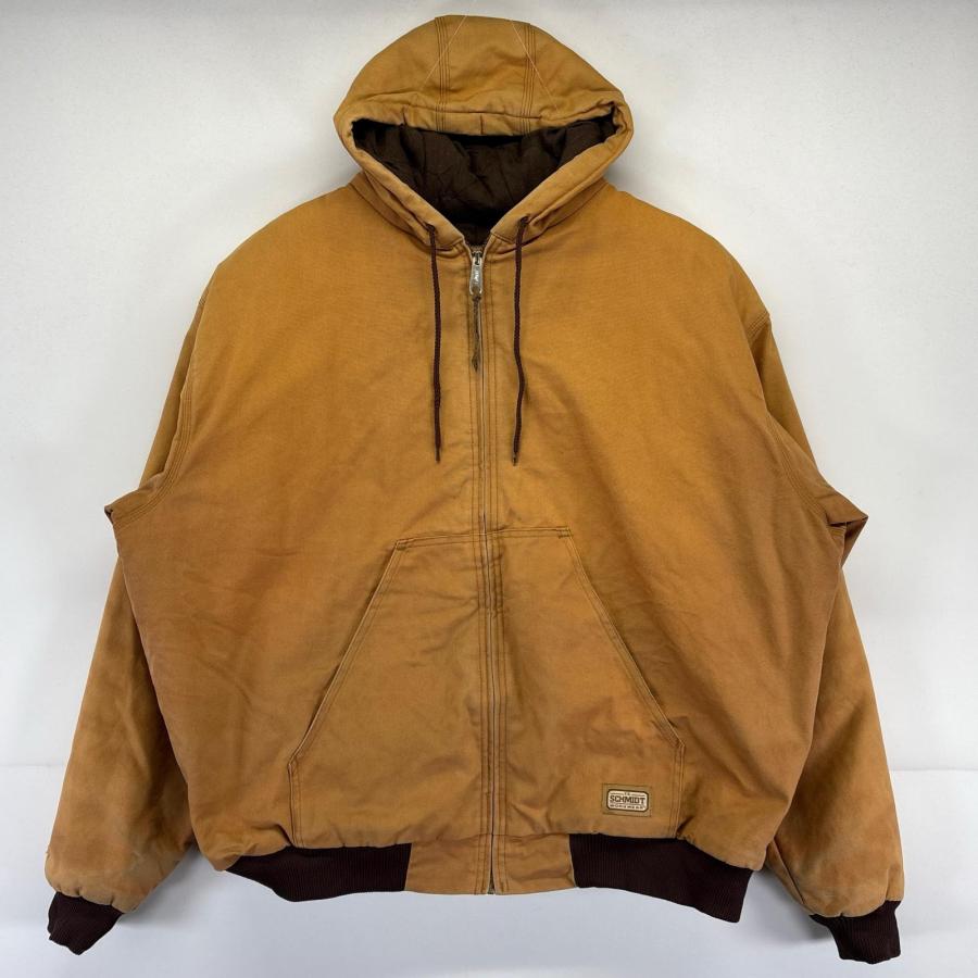 古着  SCHMIDT ワークジャケット 大きいサイズ ダック地 アクティブジャケットタイプ フルジップ 2XL  ブラウン系 メンズ 古着 SCHMIDT ワークジャケット 大きいサイズ ダック地 アクティブ