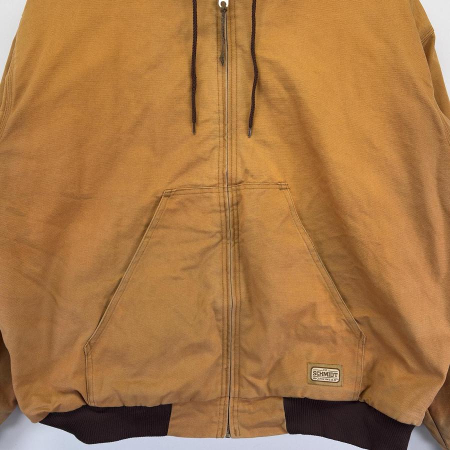 古着  SCHMIDT ワークジャケット 大きいサイズ ダック地 アクティブジャケットタイプ フルジップ 2XL  ブラウン系 メンズ 古着 SCHMIDT ワークジャケット 大きいサイズ ダック地 アクティブ