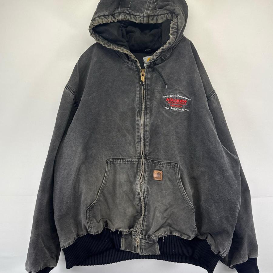 【ロゴ希少】Carhartt アクティブジャケット ダック フルジップ 古着 Carhartt（カーハート） 古着 ダック ジャケット フルジップ