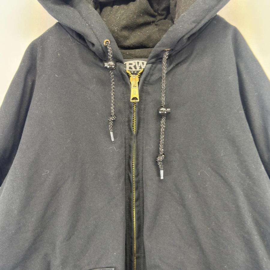 古着 ダック ジャケット フルジップ ワンポイントロゴ 中綿 ワーク