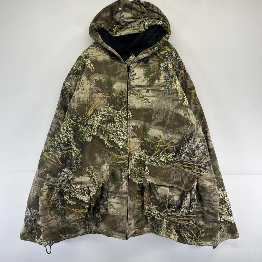 古着 リアルツリー REAL TREE パーカー フルジップ ワーク 大きい