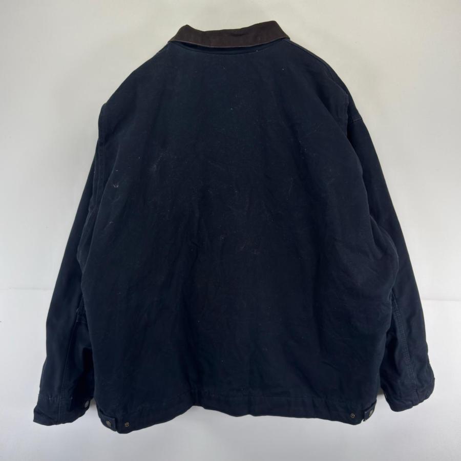 古着  BERNE ジャケット フルジップ デトロイトジャケットタイプ ワーク 中綿  ダック 大きいサイズ 2XL  ブラック系 メンズ 古着 BERNE ジャケット フルジップ デトロイトジャケットタイプ ワーク