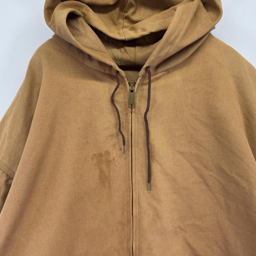 古着 カーハート Carhartt USA製 ジャケット アクティブジャケット パーカー ワーク ワンポイント 大きいサイズ 6XL  ブラウン系 メンズ Carhartt（カーハート） 古着 Carhartt USA製 ジャケット アクティブ
