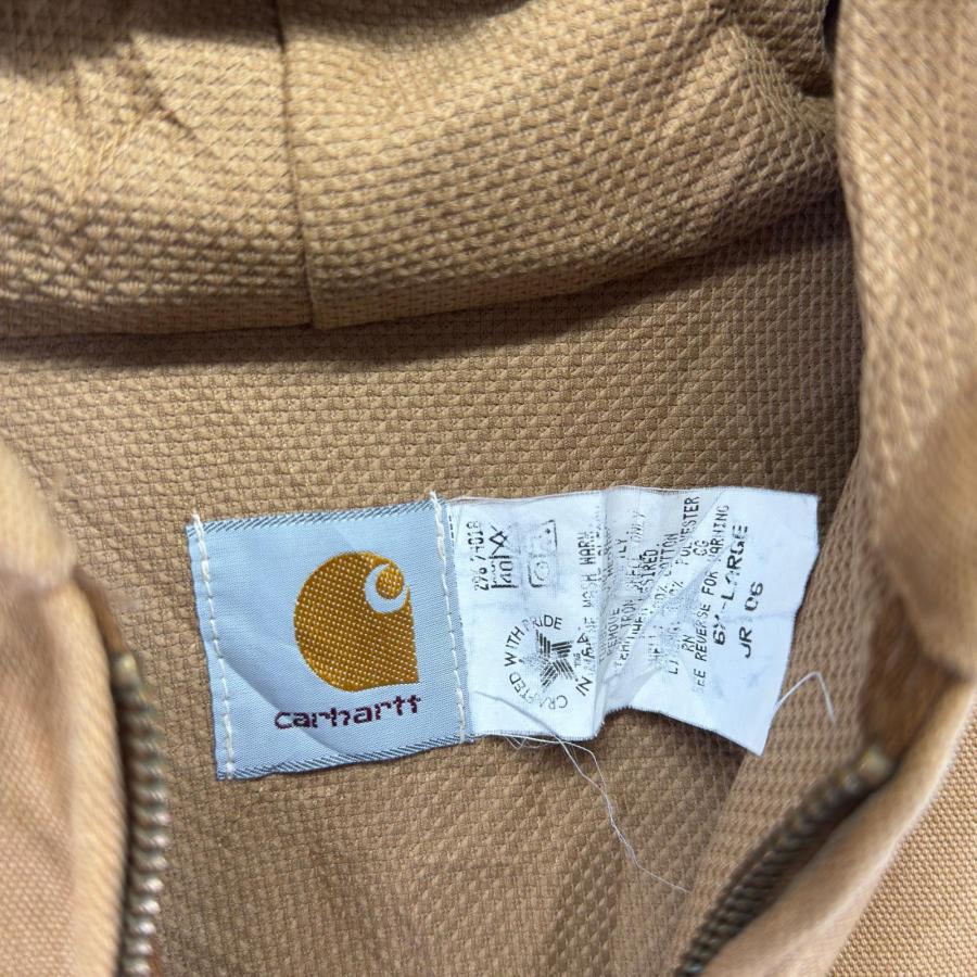 古着 カーハート Carhartt USA製 ジャケット アクティブジャケット パーカー ワーク ワンポイント 大きいサイズ 6XL  ブラウン系 メンズ Carhartt（カーハート） 古着 Carhartt USA製 ジャケット アクティブ