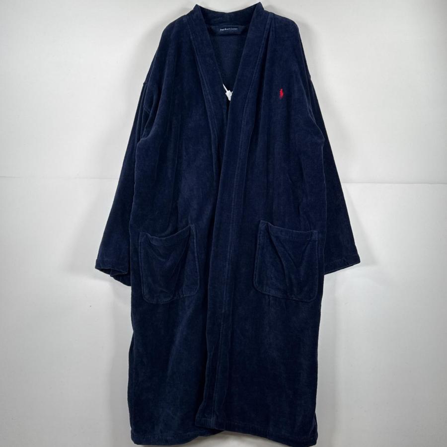 POLO RALPH LAUREN（ポロ・ラルフローレン） 古着 長袖 ガウン・ルームローブコート ロング ワンポイント パイル タオル地 S ...