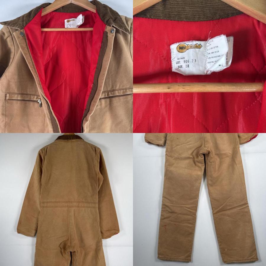 古着 70's/70年代 ヴィンテージ キー Key USA製 長袖つなぎ ダック地