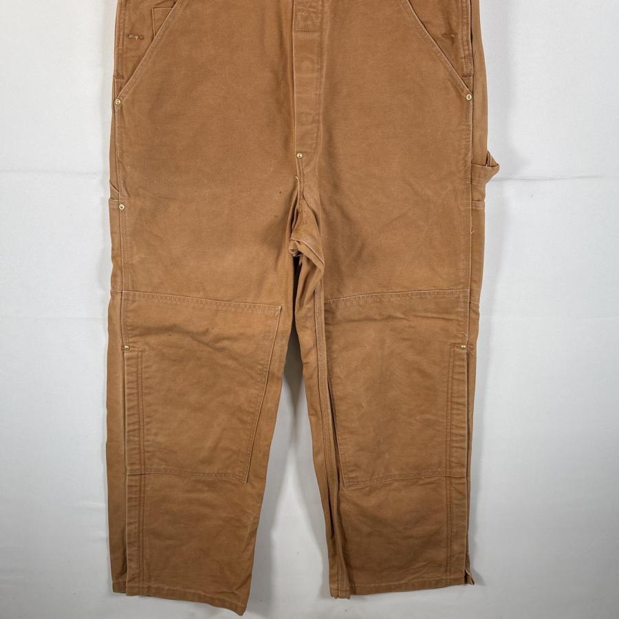 Carhartt ワンポイントロゴ ダック地 ダブルニーオーバーオール Carhartt（カーハート） 古着 Carhartt USA製 オーバーオール ダック