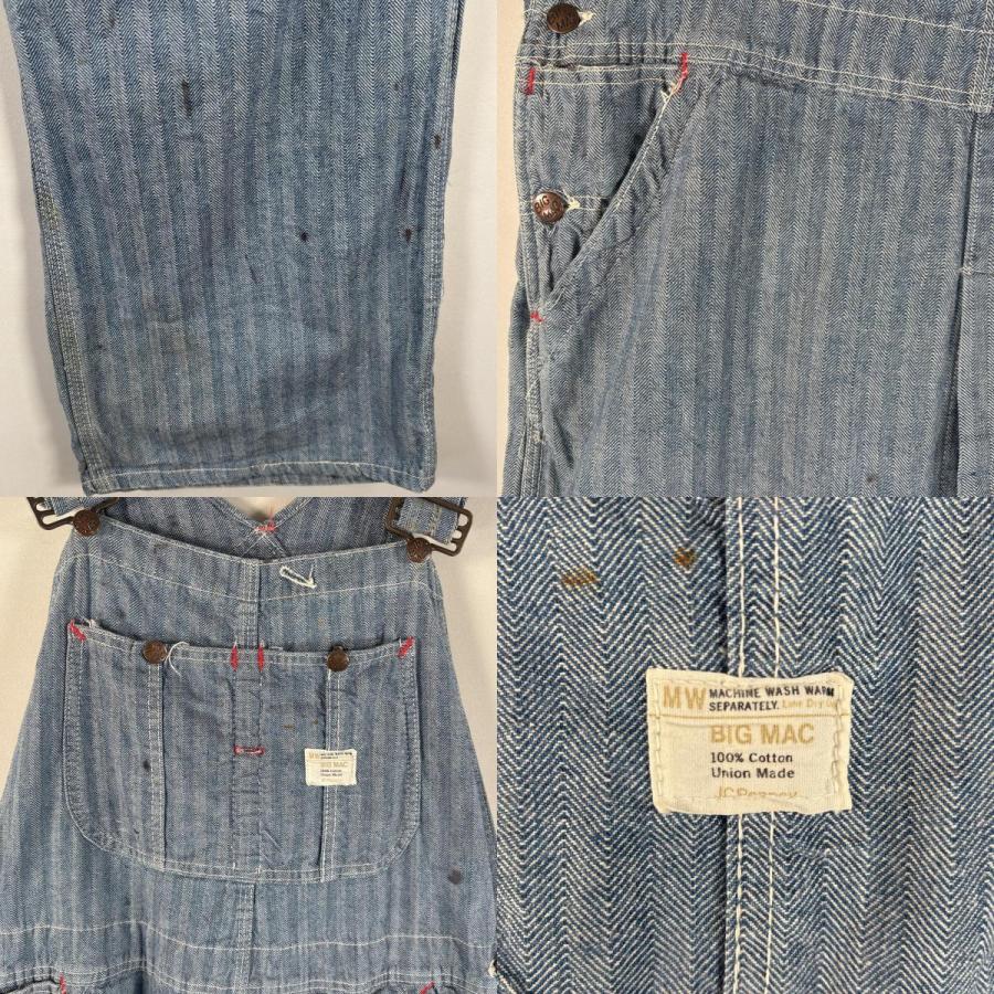 BIGMAC オーバーオール ヘリンボーン PENNEY'S USA製 70s 古着 70's/70年代 ヴィンテージ ビッグマック BIG MAC USA製