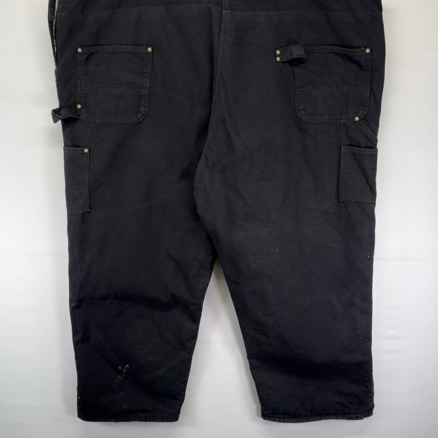 古着 カーハート Carhartt ダック オーバーオール ワーク 大きいサイズ ワンポイントロゴ ダブルニー 中綿  ブラック系 メンズ Carhartt（カーハート） 古着 ダック オーバーオール ワーク 大きい