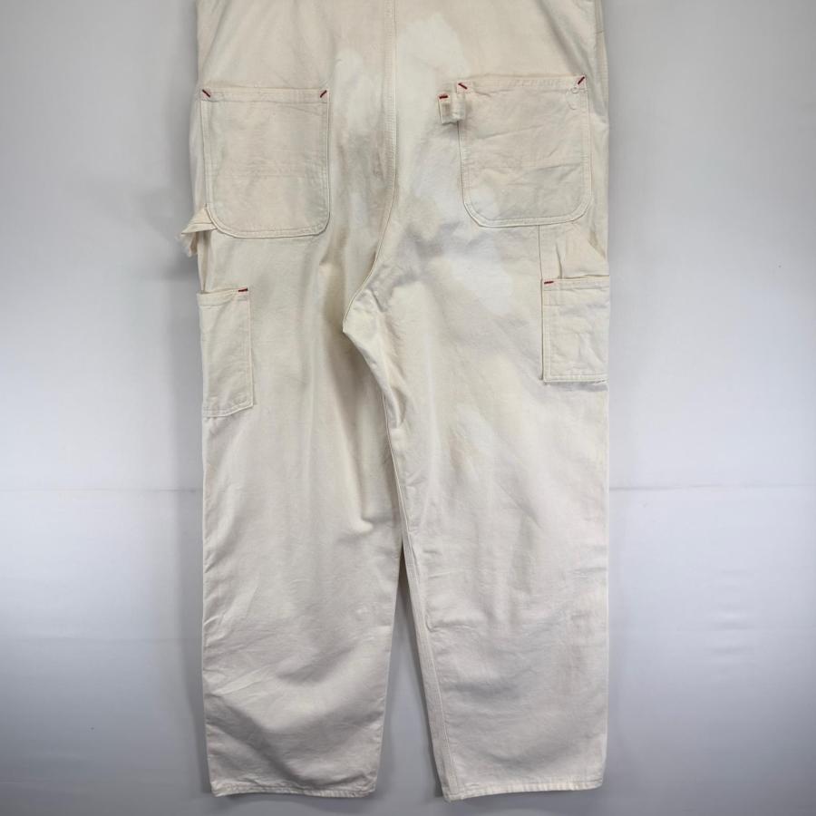 古着 90's/90年代 カーハート Carhartt オーバーオール 山ポケット ワンポイントロゴ ボタンフライ キャンバス  ホワイト系 メンズ Carhartt（カーハート） 古着 90's/90年代 オーバーオール 山ポケット