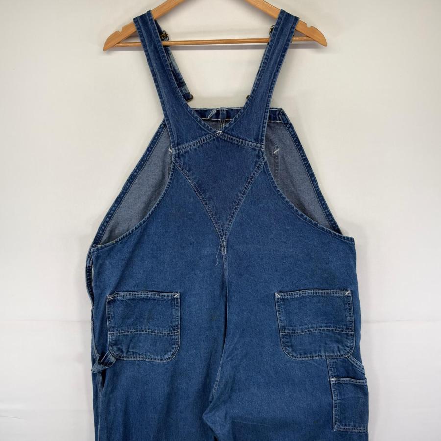古着 カーハート Carhartt USA製 デニム オーバーオール ワーク ワンポイントロゴ 大きいサイズ W46 L30  ブルー系 メンズ Carhartt（カーハート） 古着 Carhartt USA製 デニム オーバーオール