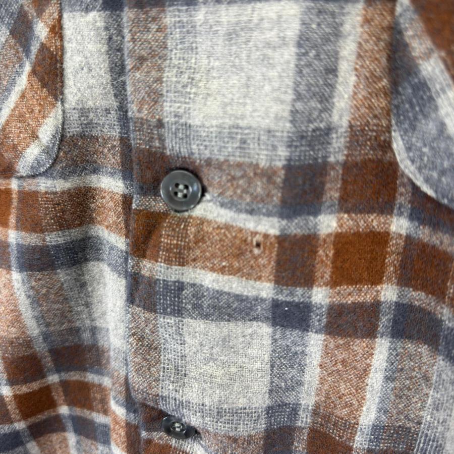 古着 70's/70年代 ヴィンテージ ペンドルトン PENDLETON USA製 長袖シャツ ボードシャツ ウール チェック L  オレンジ系 チェック メンズ 古着 70's/70年代 ヴィンテージ ペンドルトン PENDLETON USA製 長袖