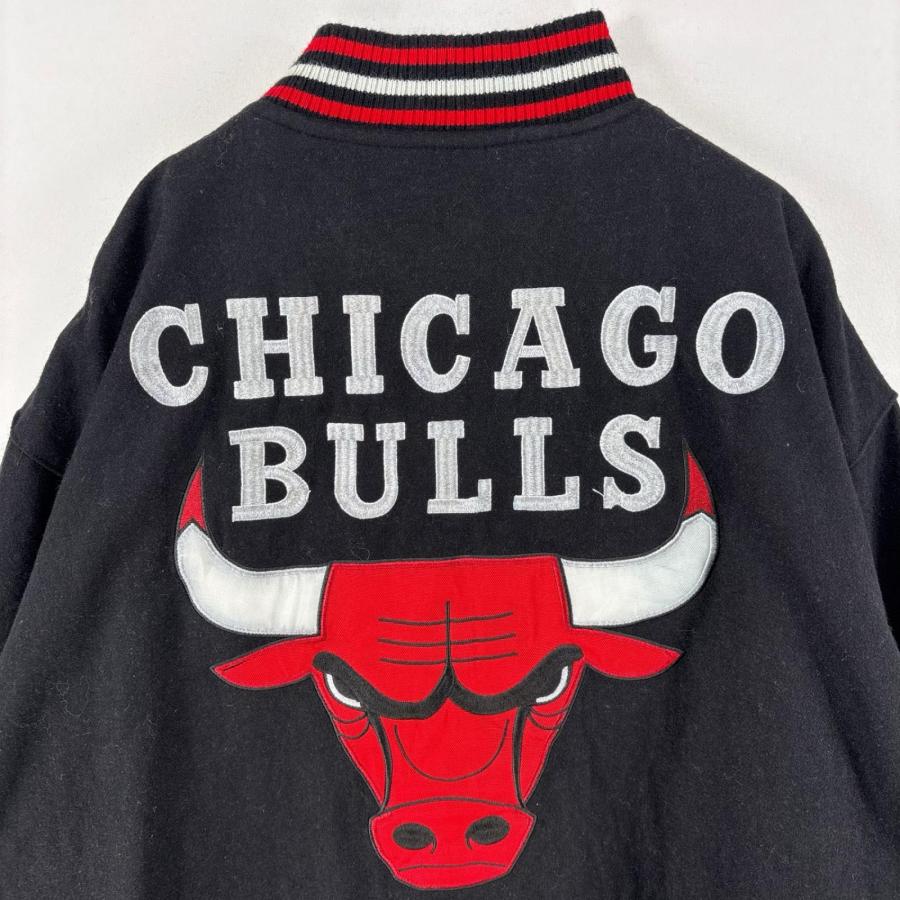 【超希少・USA製】ジェフハミルトン NBA シカゴブルズ スタジャン M 古着 ジェフハミルトン Jeff Hamilton ジャケット リバーシブル NBA