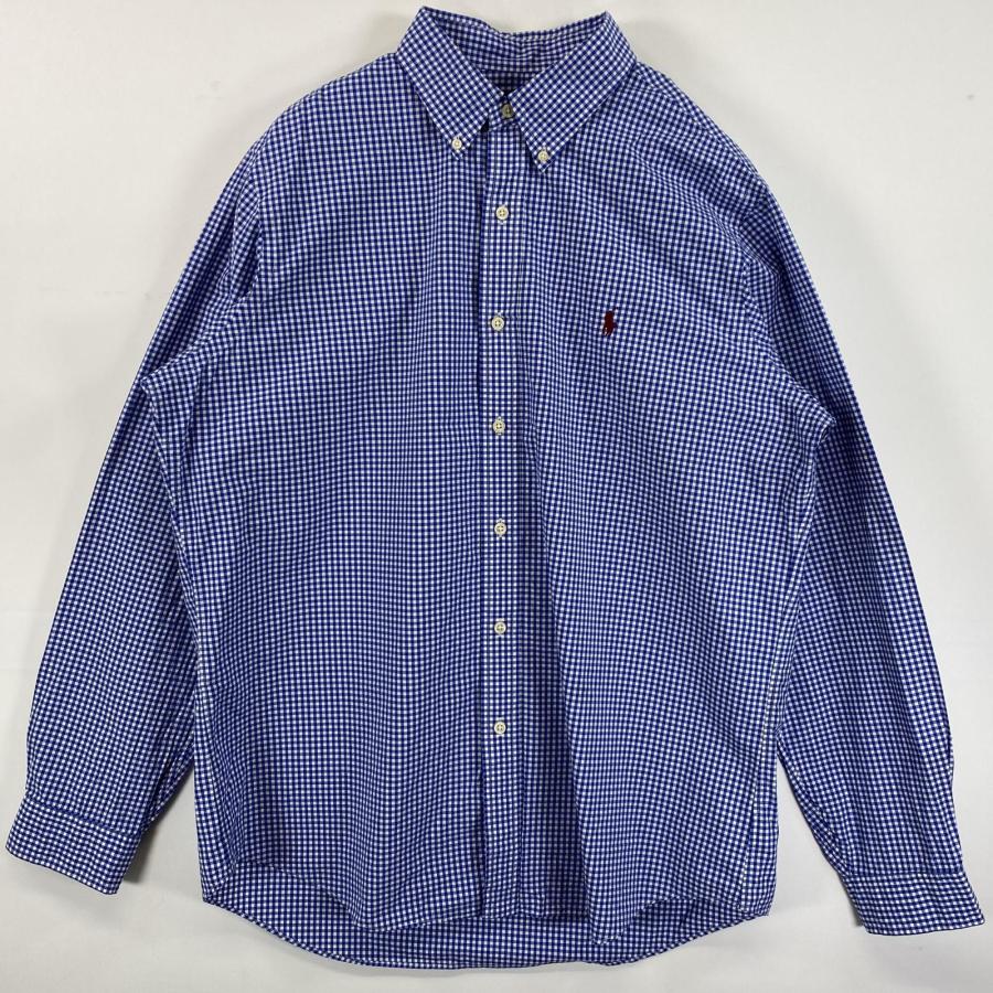古着 ラルフローレン RALPH LAUREN 長袖シャツ ボタンダウン ロゴ刺繍