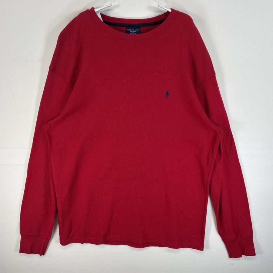 かきくけこ3454古着ポロラルフローレン長袖サーマルカットソー刺繍ロゴワッ POLO RALPH LAUREN（ポロ・ラルフローレン） 古着 長袖Tシャツ ロゴ