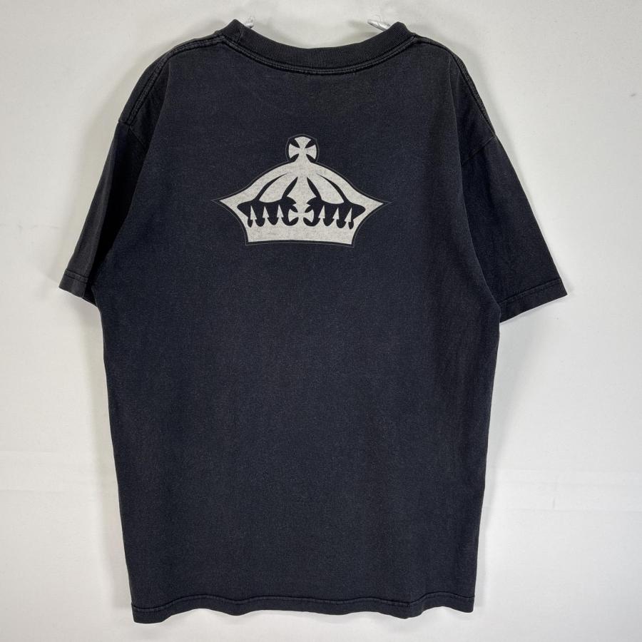 古着 FITTED 半袖Tシャツ 両面 ラバープリント サンフェード クルー
