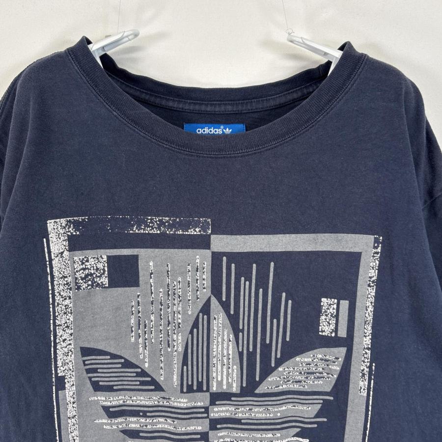 adidas（アディダス） 古着 半袖Tシャツ 大判 ラバープリント ロゴ
