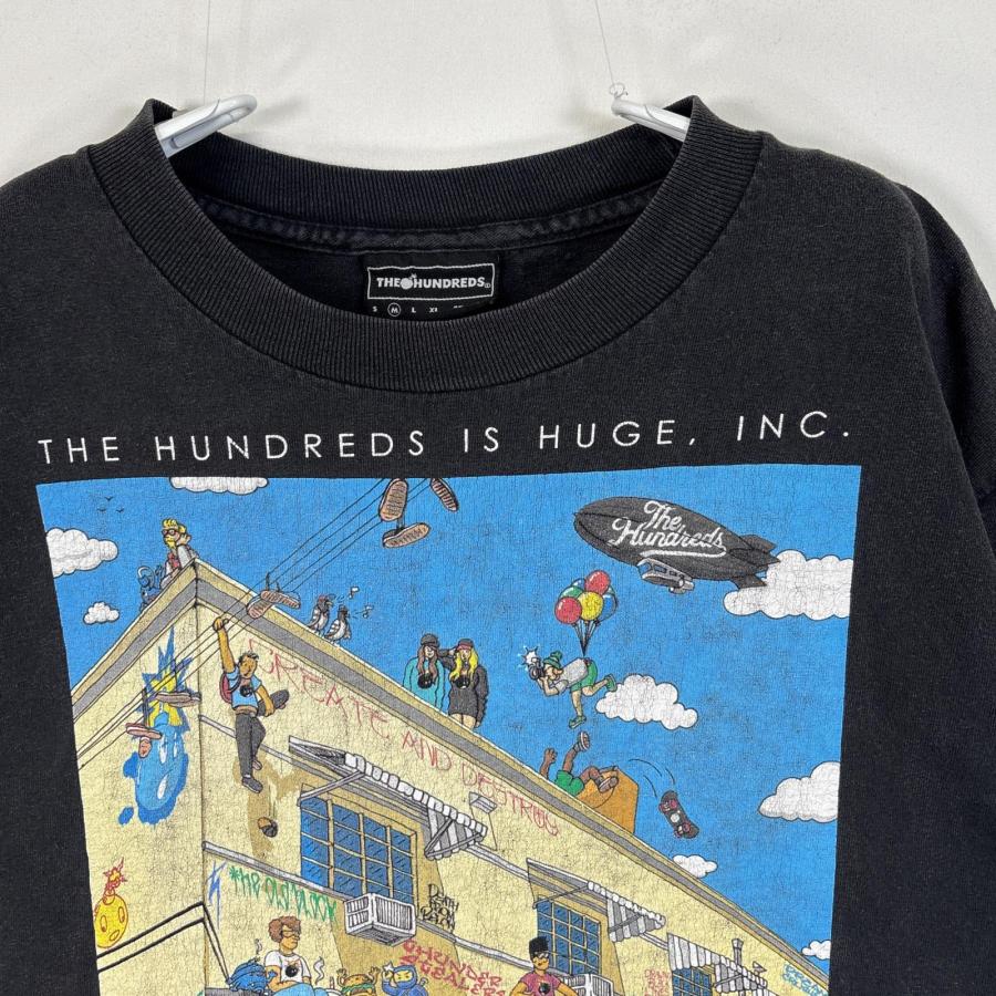 古着 THE HUNDREDS 半袖Tシャツ 肉厚 フェード 大判 プリント イラスト
