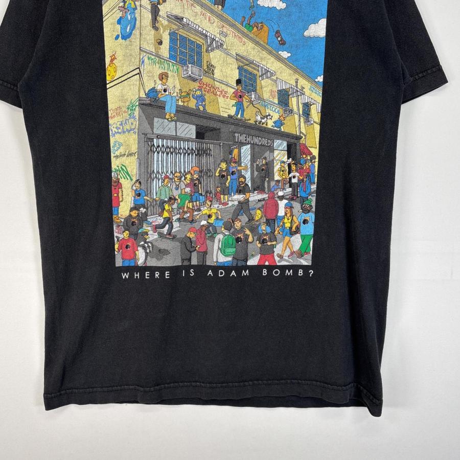 古着 THE HUNDREDS 半袖Tシャツ 肉厚 フェード 大判 プリント イラスト