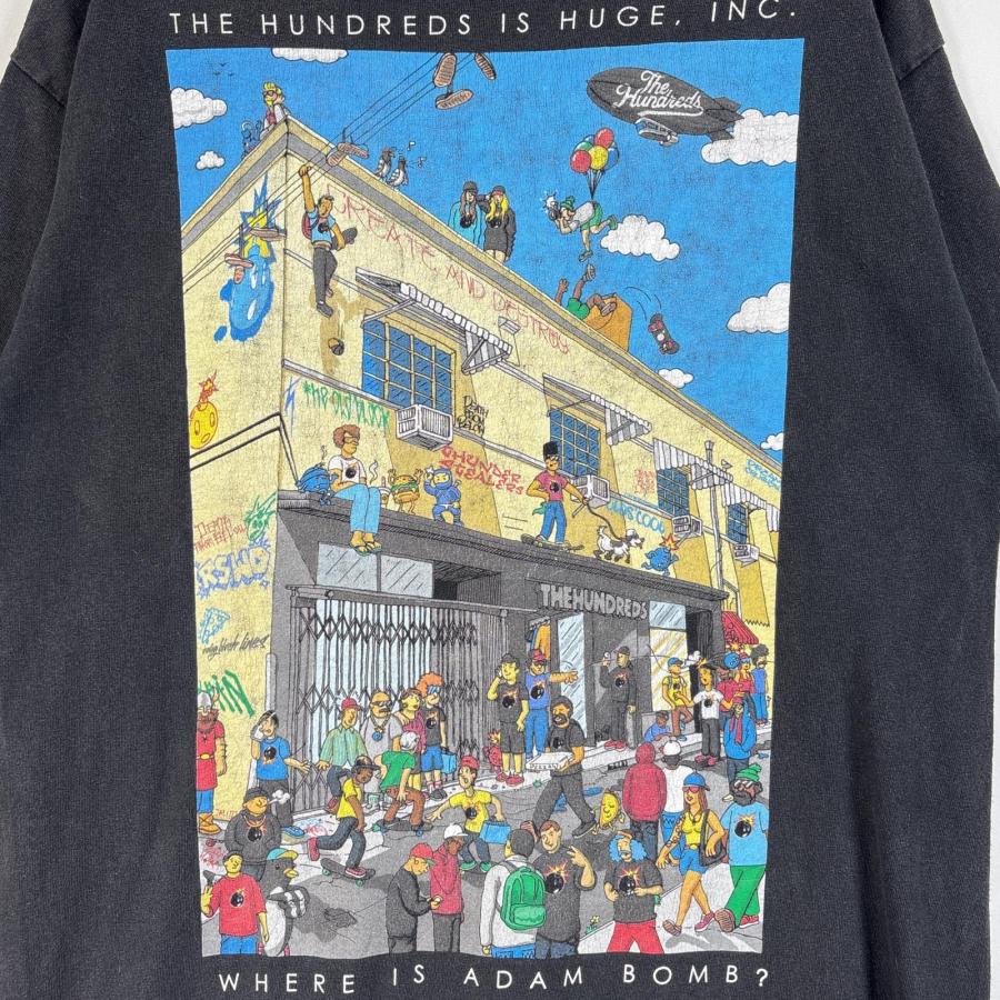 古着 THE HUNDREDS 半袖Tシャツ 肉厚 フェード 大判 プリント イラスト