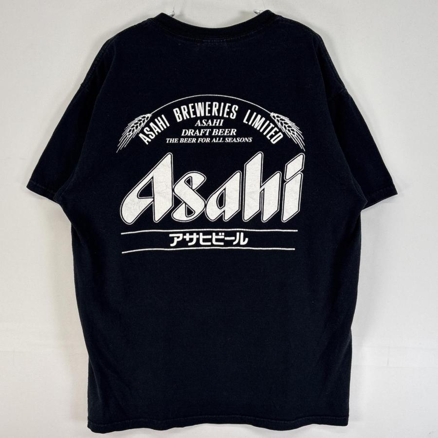 古着 アサヒ 半袖Tシャツ 両面 プリント 企業 お酒 ビール クルー
