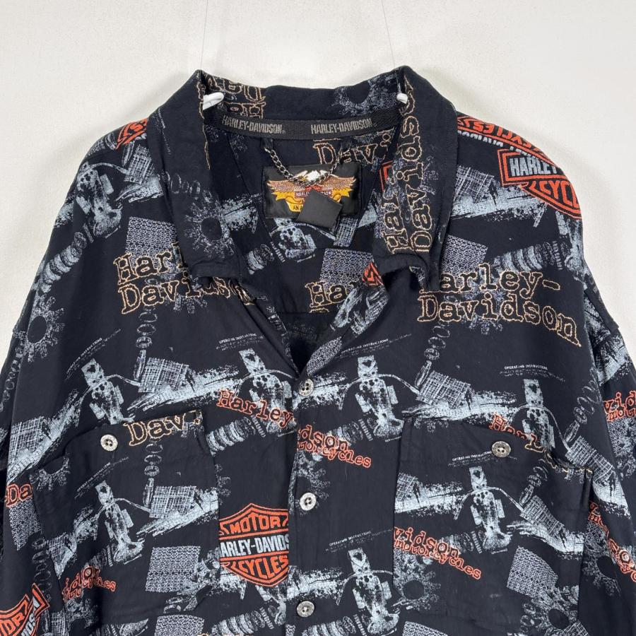 古着 ハーレーダビッドソン HARLEY DAVIDSON 半袖シャツ メタルボタン