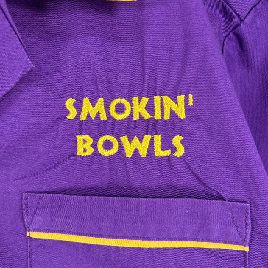 古着 ヒルトン HILTON 半袖シャツ ボーリング 刺繍 胸ポケ S  パープル ツートン メンズ 古着 ヒルトン HILTON 半袖シャツ ボーリング 刺繍 胸ポケ S パープル